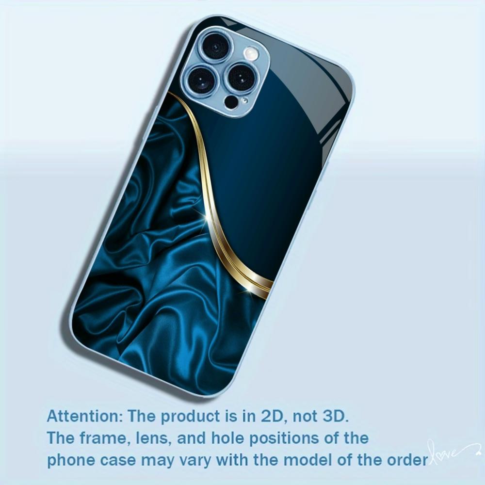 Business Blue Texture Man Protect PhoneCase Glass PhoneCase for iPhone 17 16 15 14 13 12 11pm Pro Plus Dropresistant Cellphone