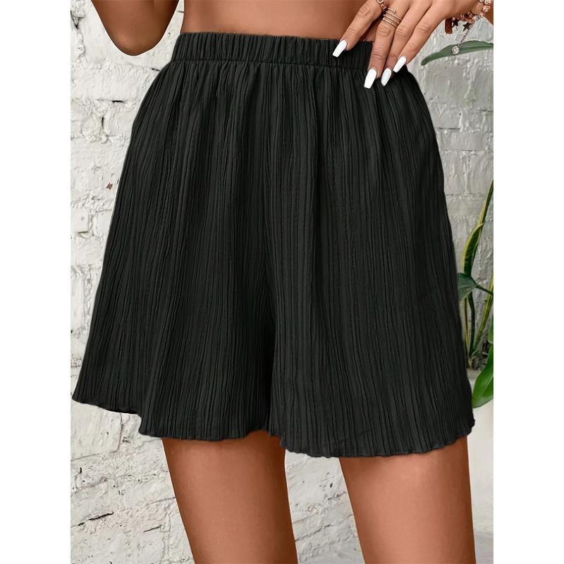 Damen Hohe Taille Einfarbige Shorts Frühling Sommer Mode Hose Dame Lässiges Outfit Kurze Hosen Strand Einfache Kleidung