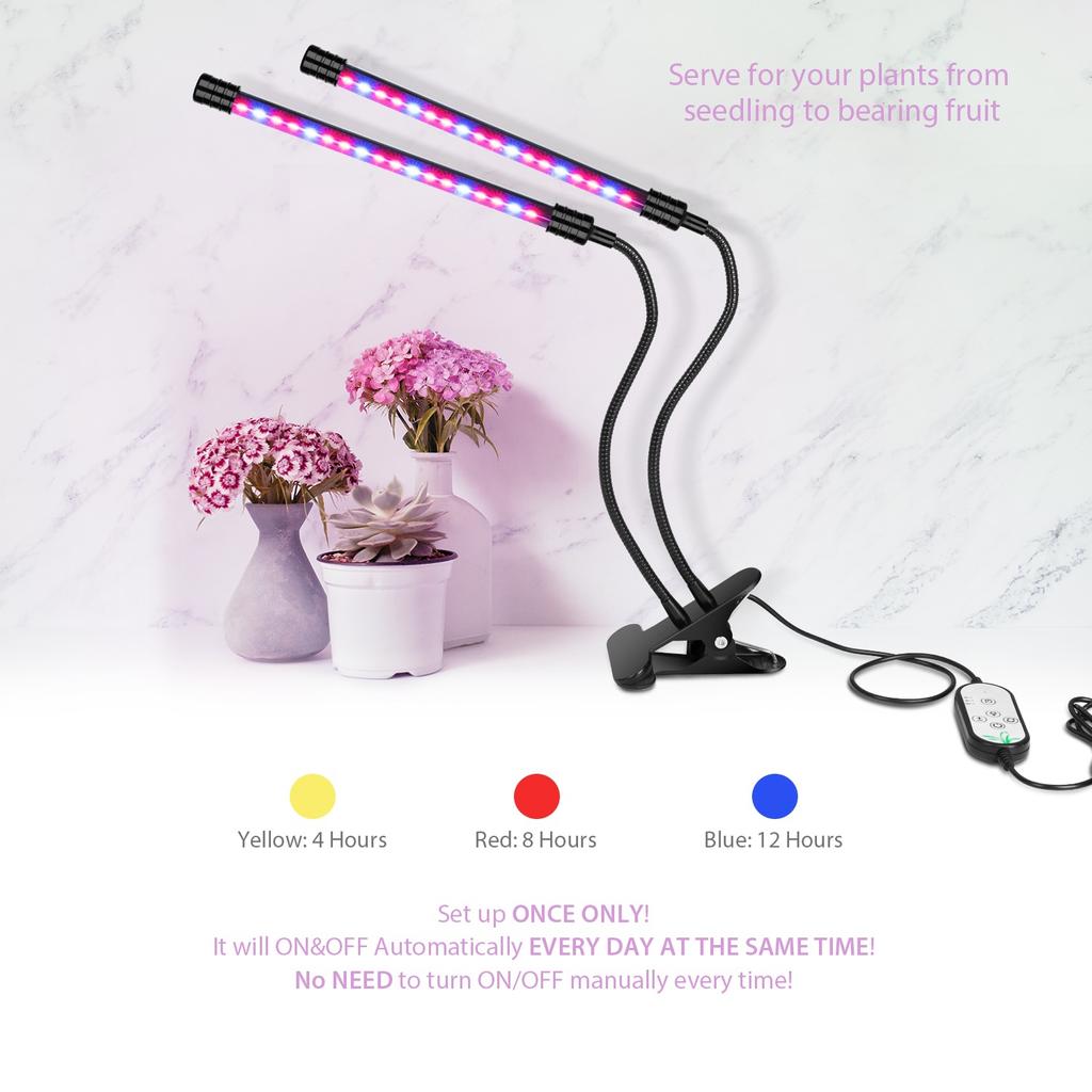 LED pěstební světlo USB PhytoLamp Full Spectrum 5V Phyto lampa 4 hlavy rostlinné světlo pro domácí rostliny, květiny, semena, vnitřní pěstební box