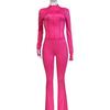 HR24057 Women's Sexy Long Sleeve Flare Two-Piece Sports Casual Set