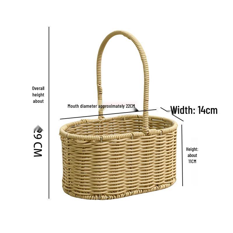 Valentinstag Handgefertigter Rattan Picknick- und Blumenkorb für Hochzeiten und Heimdekoration