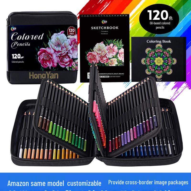 

120-Color Oil-Based Colored Pencil Set with Storage Bag for Art & Coloring 120-Piece Set різнокольоровий