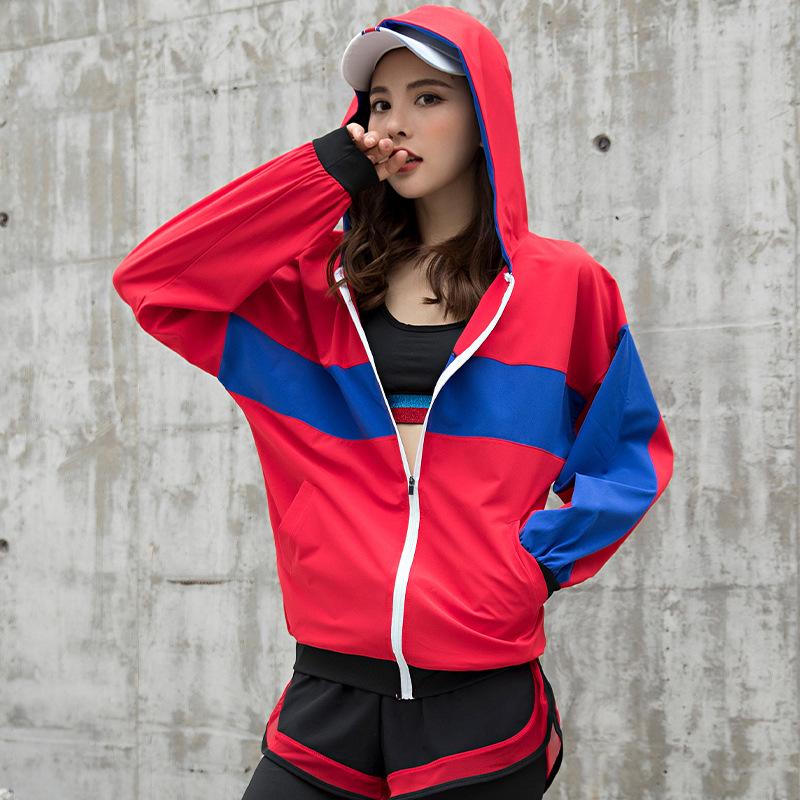 Women s Slim Fit Hooded Yoga Jacket with Zipper - Long Sleeve Athletic Cardigan for Autumn Large