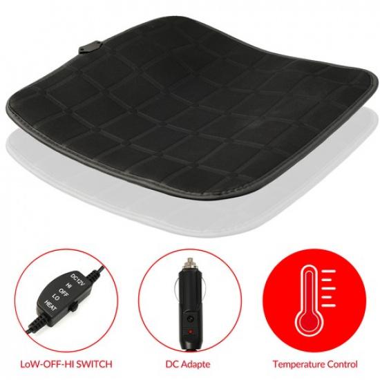 Car Universal Heated Seat Cover Cushion Warmer Front Rear Heating Warming Pad