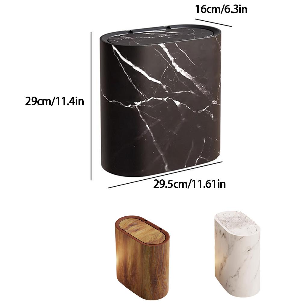 Nordic Marble Texture Trash Can Press type Wastebasket Narrow Toilet Trash Bin Wastebasket Bathroom Accessories Odor proof