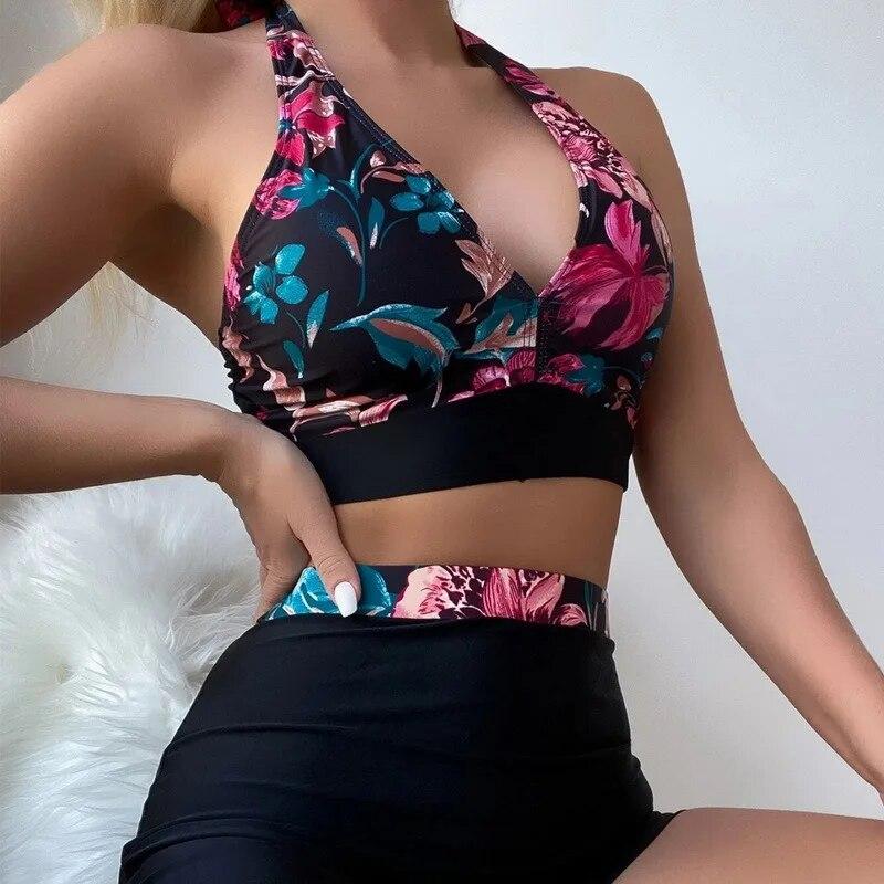 Femmes Sexy feuilles imprimé Bikini 2024 maillot de bain Push Up femmes femme été Bikini ensemble brésilien Biquini maillots de bain maillot de bain