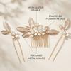 Vintage Light Luxury Handmade Pearl Flower Hair Comb Pin Set Bridal Wedding Party Elegant Accessories