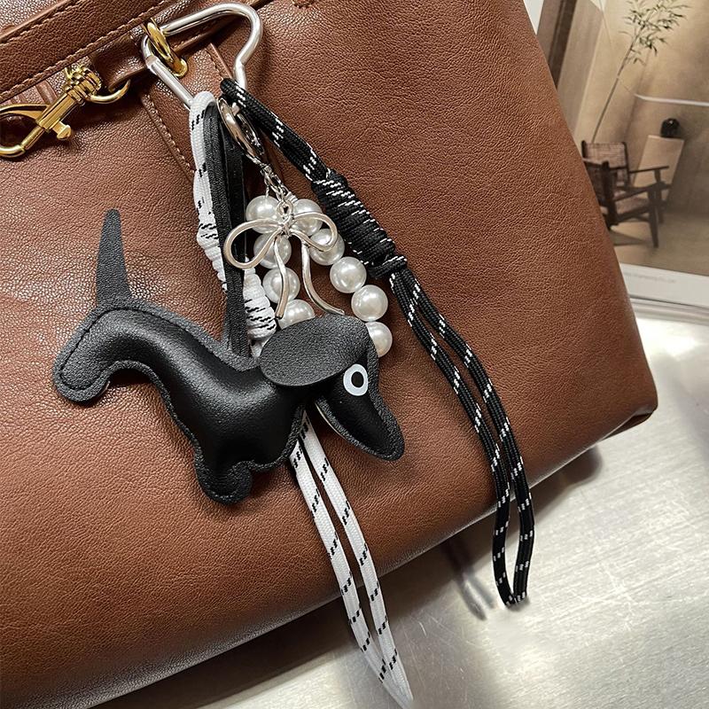 1 Stück Süßer geflochtener Seilbeutel Anhänger Hochwertiger Schlüsselanhänger Dackel Für Handy-Taschen-Zubehör