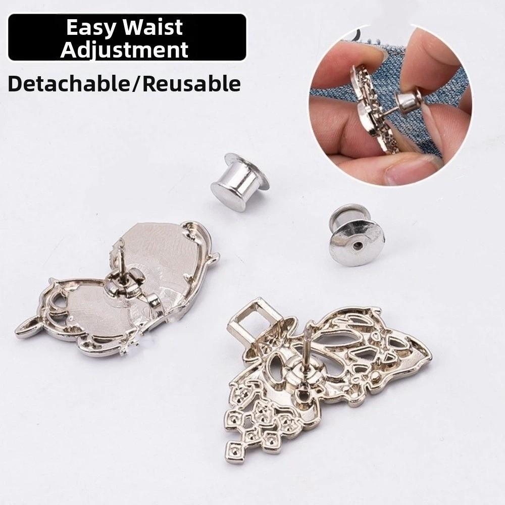 Adjustable Butterfly Waist Tightener Metal Button Tightener Nonsewing Waist Tightening Clip Pants