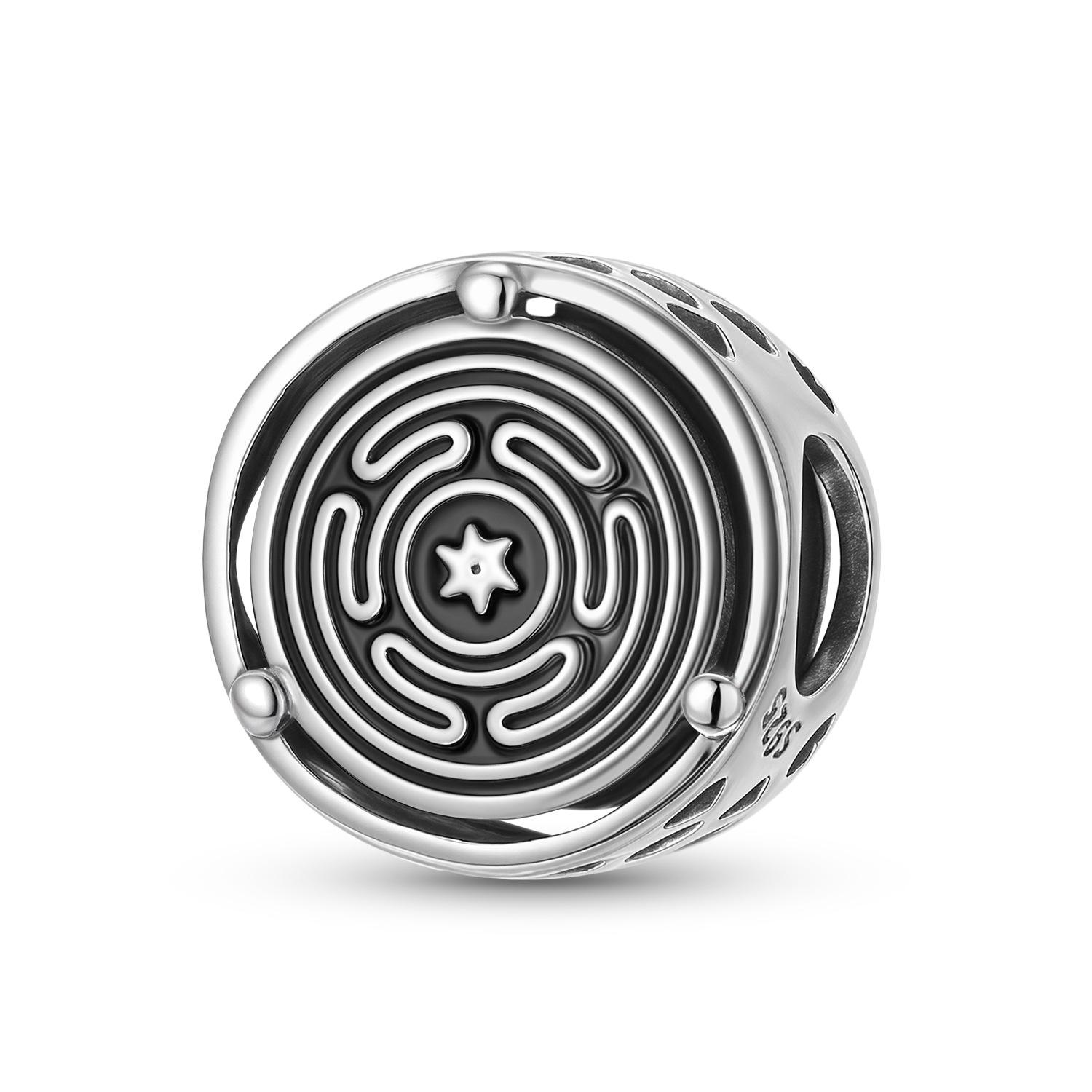 Hecate s Wheel/Circle of Life Symbol Beaded S925 Silver Bracelet Accessories S925 sterling silver