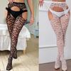 Fishnet Thigh High Garter Stockings High Waist Tights for Womens Garter Belt Tights Suspender Pantyhose Streetwear