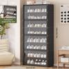 9-Tier Shoe Rack Organizer with Clear Cover Vertical Narrow Shoe Rack Organizer Shoe Shelf Shoe Stand Holder for Closet Entryway