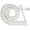 Telephone Handset Cord Modular Coiled Phone Curly Cable (15 Feet, White)
