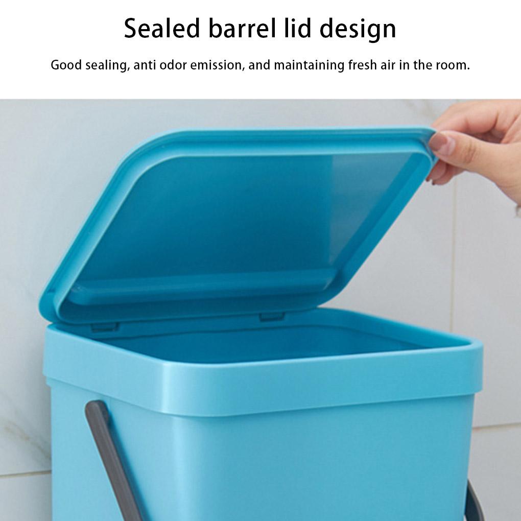 Wandmontierter hängender Mülleimer Küche Deckel Abfalleimer Weite Öffnung Toilette 3L Mülleimer Haushaltsreinigungswerkzeuge