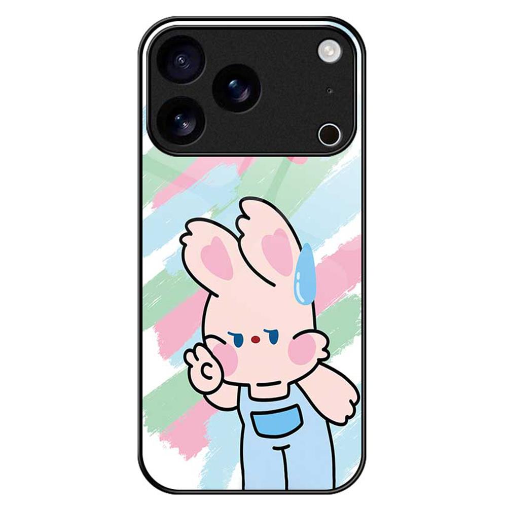 

For iPhone 17 Pro Case TPU PC Tempered Glass Pattern Printing Phone Back Cover B0151