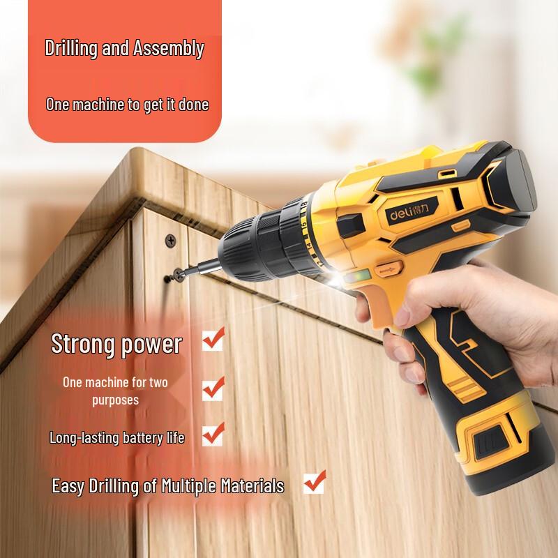 Deli Cordless Electric Drill/Screwdriver CN Plug (adapter Included)