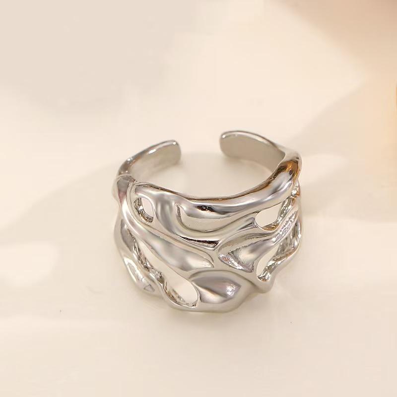 

Популярное роскошное разомкнутое кольцо: Минималистичное кольцо-печатка из сплава с широкой шинкой премиум-класса в европейском и американском стиле