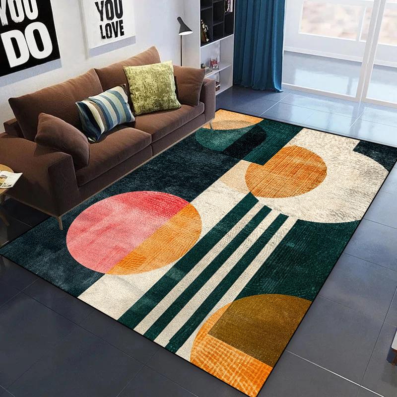 Modern Geometry Large Area Carpets Living Room Decoration Home Rug Non-slip Cloakroom Bedroom Rugs Washable Balcony Table Mat