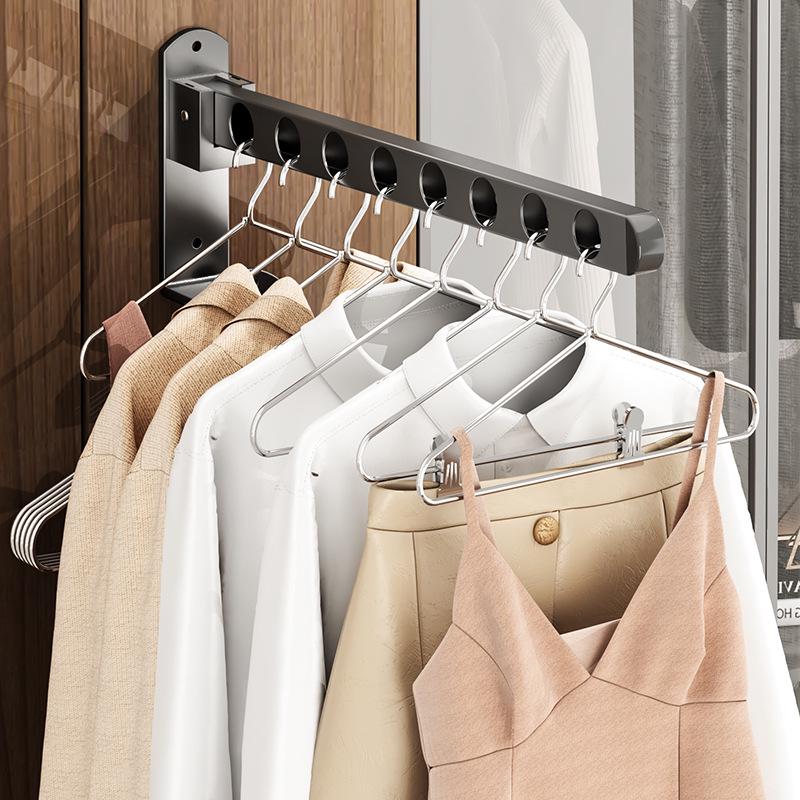 Wall-Mounted No-Punch Clothes Drying Rack & Towel Hanger for Dorms