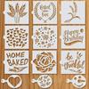 Artisan Bread Stencils for Sourdough, Cake, Pie & Cookies - Decorate with Your Own Unique Design - Baking Stencil Set Incl. Classic Wheat, Hearts &