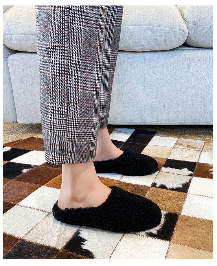 2025 Women's Lambswool Furry Flat Slippers: Cozy Autumn/Winter Casual Footwear