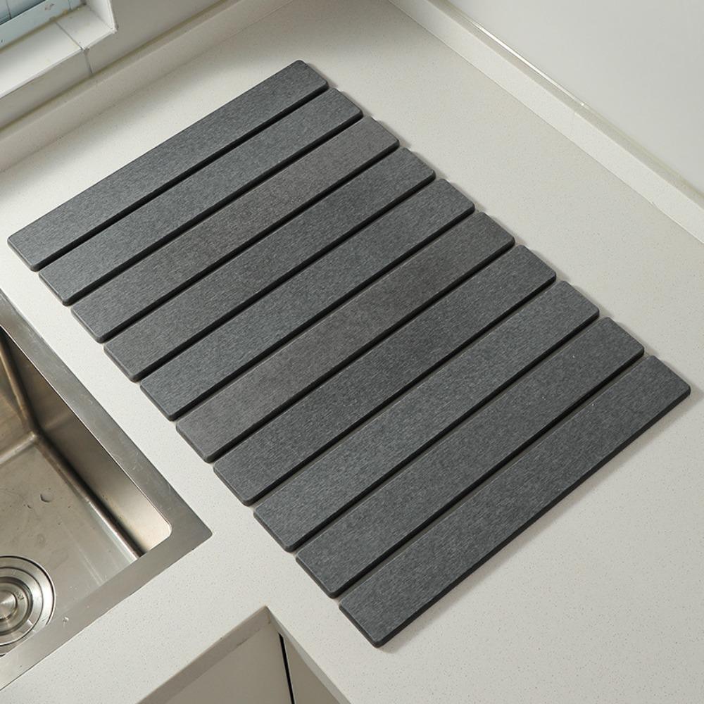Portable Dish Drying Mat Diatom Mud Collapsible Mat Eco-Friendly Place Mat  Bar