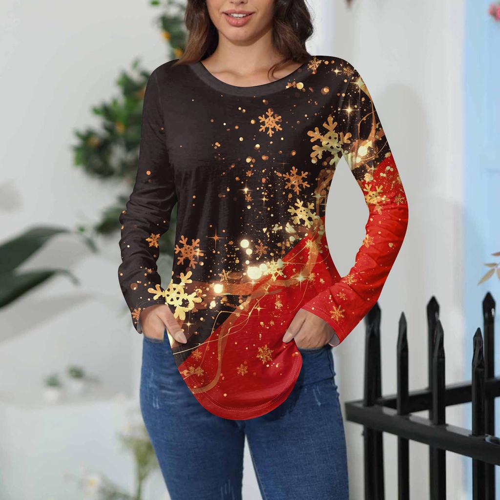 Tee Shirts For Women Fall Casual Long Sleeve Shirts Sweatshirt Vintage Graphic Printing Top Pullover Valentine's Day