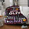 Olivia Heart Design Multipurpose Personalized Blanket Personalized Name Warmthful Decor Perfect For Sofa Couch Office Bed Picnics Ideal For All