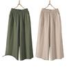 Cotton Wide-Leg High Waist Elastic Cropped Pants for Women - 2026 Summer Collection