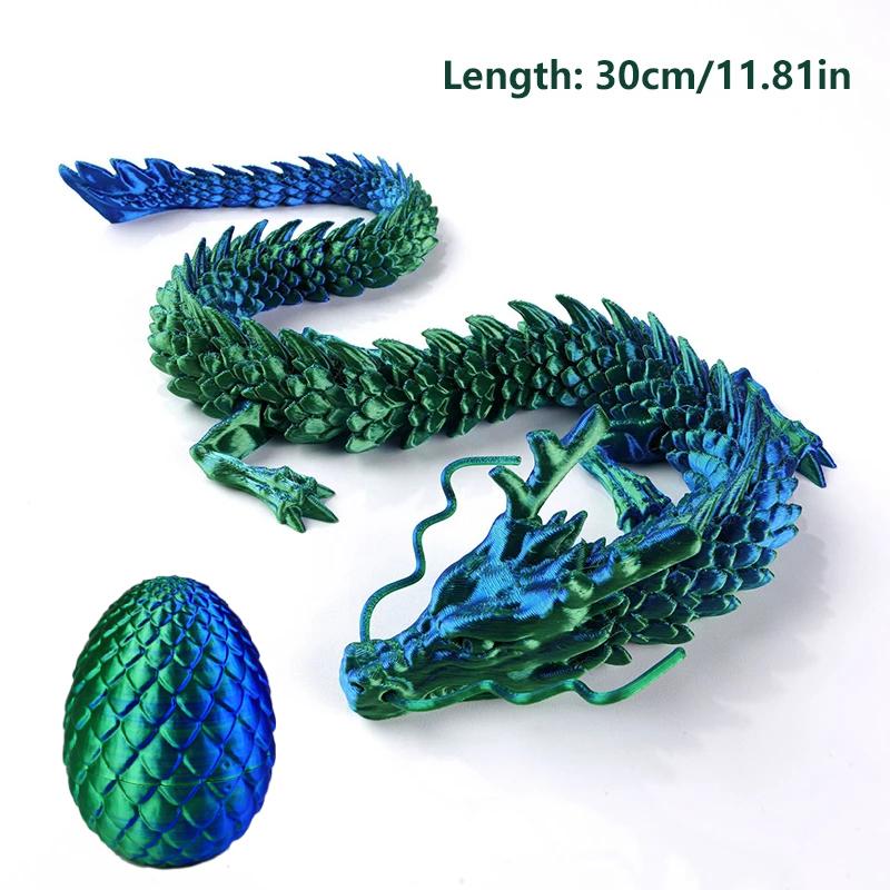 3D Printing Dragon Model Crafts Color Changing Joint Movements Car Home Decoration Aquarium Ornament Halloween Christmas Gifts