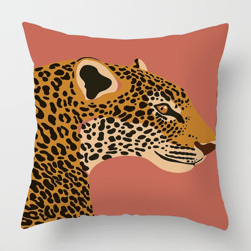 Abstract Art Animal Theme Throw Pillow Cover 20X20 Inch Cushion Cover Cafe Sofa Decorative Throw Pillow Covers Short Plush