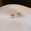 Light Luxury Imitation Pearl Stud Earrings Sweet Heart-shaped Ear Stud For Women Fashion Party Wedding Brid Jewelry Gift