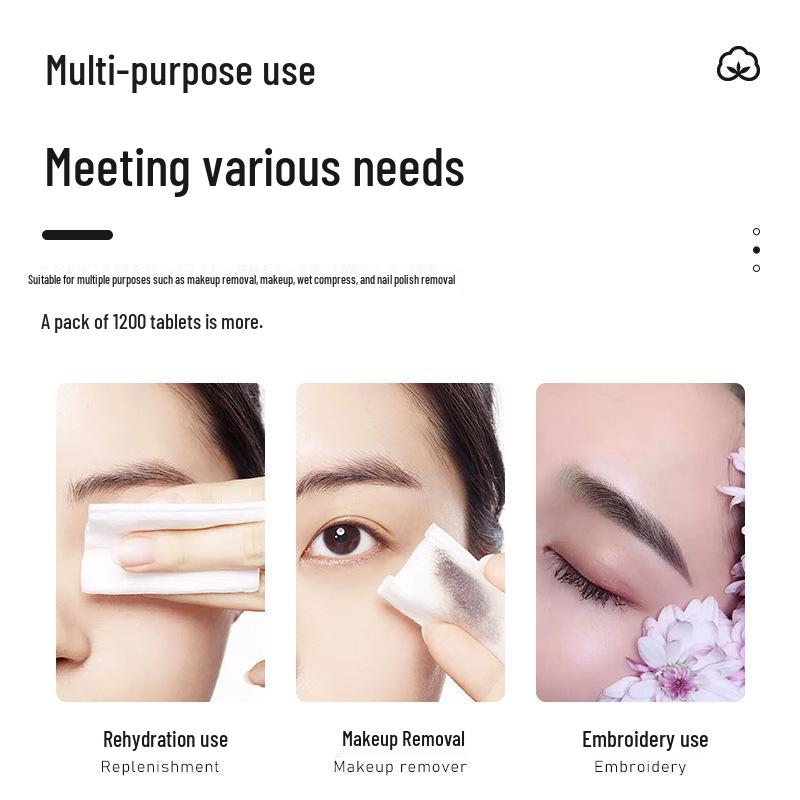 Beauty Salon Microblading Special: 1200 Thin Non-Woven Makeup Remover Cotton Pads for Degreasing and Wet Compress