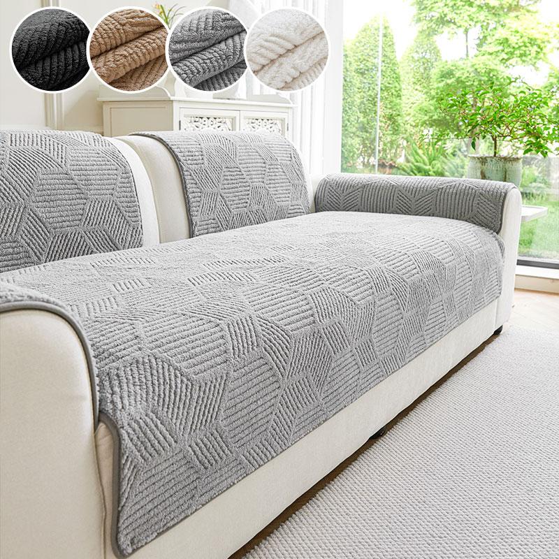 1 шт - Подушка для дивана Шу Мяньжун осенне-зимняя плюшевая противоскользящая полностью закрывающая диван новая модель 9090cm серый 1760₽