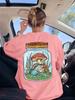 Cute Frog With Mushrooms Printed TShirts Womens Casual Short Sleeve Tops Soft ONeck T Shirts Summer Loose Womans Streetwear