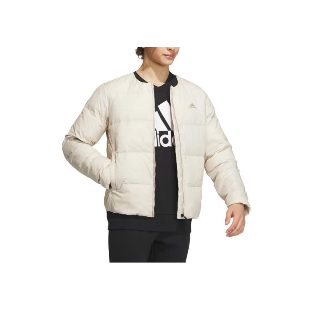 Adidas Slim Fit Solid Floral Round Neck Zip Jacket Men Jacket White IT8750
