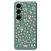 For Samsung Galaxy S25+ Case Pink Small Flowers Pattern Printing Straight Edge TPU Phone Back Cover