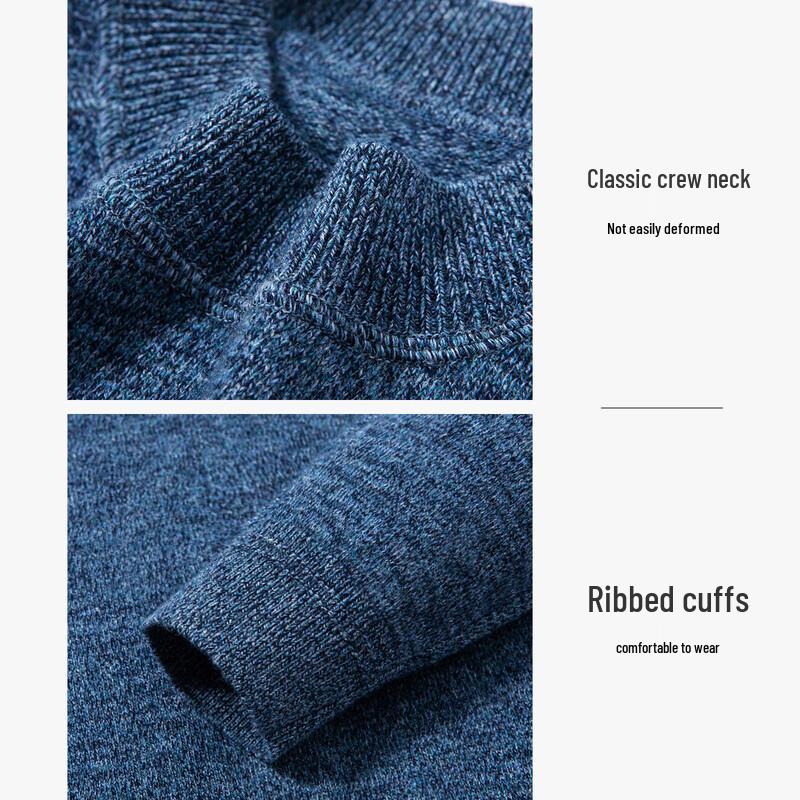 Men's 90% Wool Blend Crew Neck Sweater