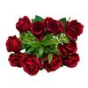 10 Heads Rose Artifcial Flower Green Leaves Multicolor Faux Flower Rose Photo Props Desktop Ornament Simulation Rose Flower
