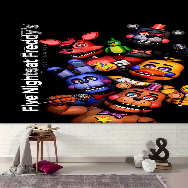 1pc Cartoon Five Nights at Freddys Tapestry, Living Room, Bedroom, Office, Party Decor, Ideal Festive Gift