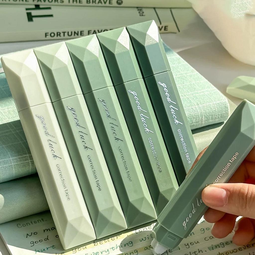 5pcs 360° Rotating Double-Sided Dot Glue Pen Tape, Large Capacity, Stationery, Traceless Adhesive For Scrapbooking, DIY Crafts, Back-to-School, Offic