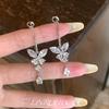 New Zircon Butterfly Water Drop Stud Earrings Light Luxury High Sense Fashion Simple Earrings Temperament Versatile Niche Earrings Women