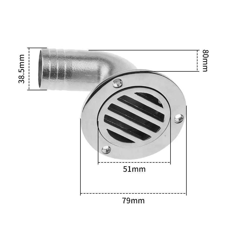 AndyMarine Stainless Steel Durable Deck Drain Cockpit Drain Scupper Plug Drainage Boat Accessories Marine Hardware