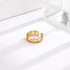 Simple Temperament Diamond-shaped Opening Adjustable Titanium Steel Ring Women's Versatile Light Luxury Trendy Accessory