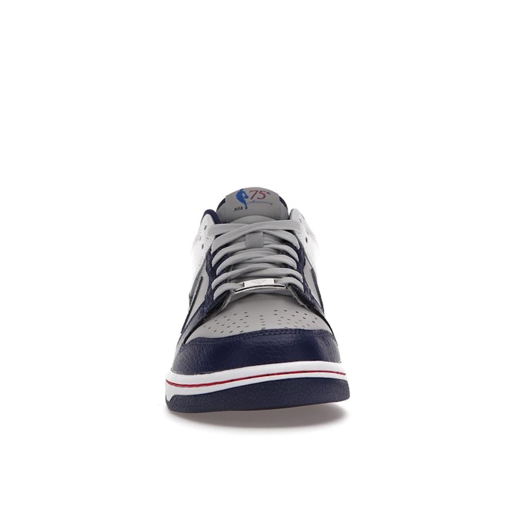 Nike NBA X Dunk Low EMB GS 75th Anniversary - Nets Kids Sneakers White Dark-Blue Grey DO6288-001