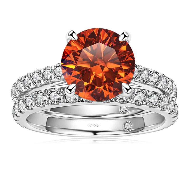 Bague Ringen Inel de lux Moissanite Culoare D 3.0 Ct Bijuterii pentru femei din argint 925 cu design cu patru gheare Seturi de mireasă pentru nuntă