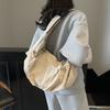 Folded Large-capacity Shoulder Bag, Light Drawstring Messenger Bag, Simple Casual Dumpling Bag, Daily Outing Bag for Women