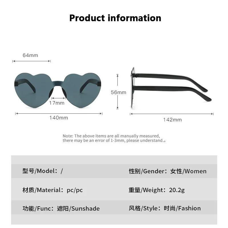 One Piece Love Heart Sunglasses Women Brand Designer Fashion Cute Sexy Retro Cheap Sun Glasses Red Female Sweet Eyewear Uv400