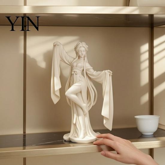 Decorative Desk Accessories 3D Printed Ancient Chinese Dancer Ornament, Elegant Flowing Water Sleeve Figurine, Fine Traditional Oriental Aesthetic