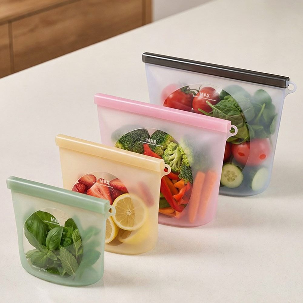 Moisture-proof Refrigerator Food Storage Bag Silicone Fruit Freezer Seal Bag for Kitchen